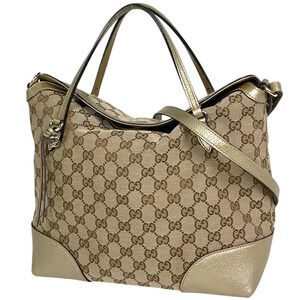 Gucci Bree Handbag GG canvas Beige Cream gold